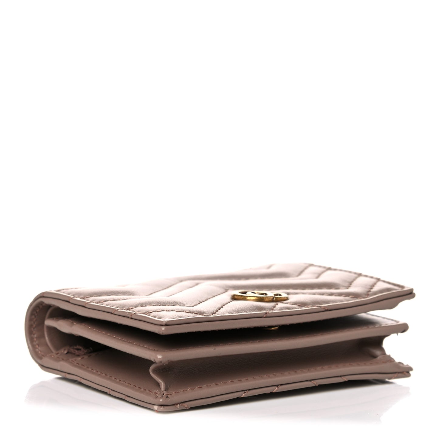 Calfskin Matelasse GG Marmont Card Case Wallet Porcelain Rose