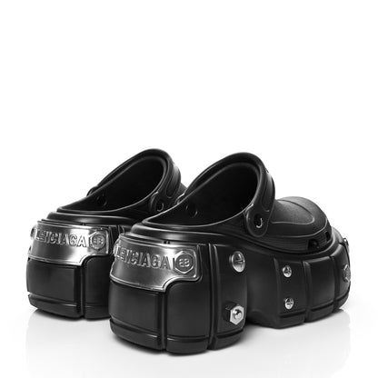 Balenciaga X CROCS Rubber Mens Hardcroc Platform Sandals 43 Black 4 of 8