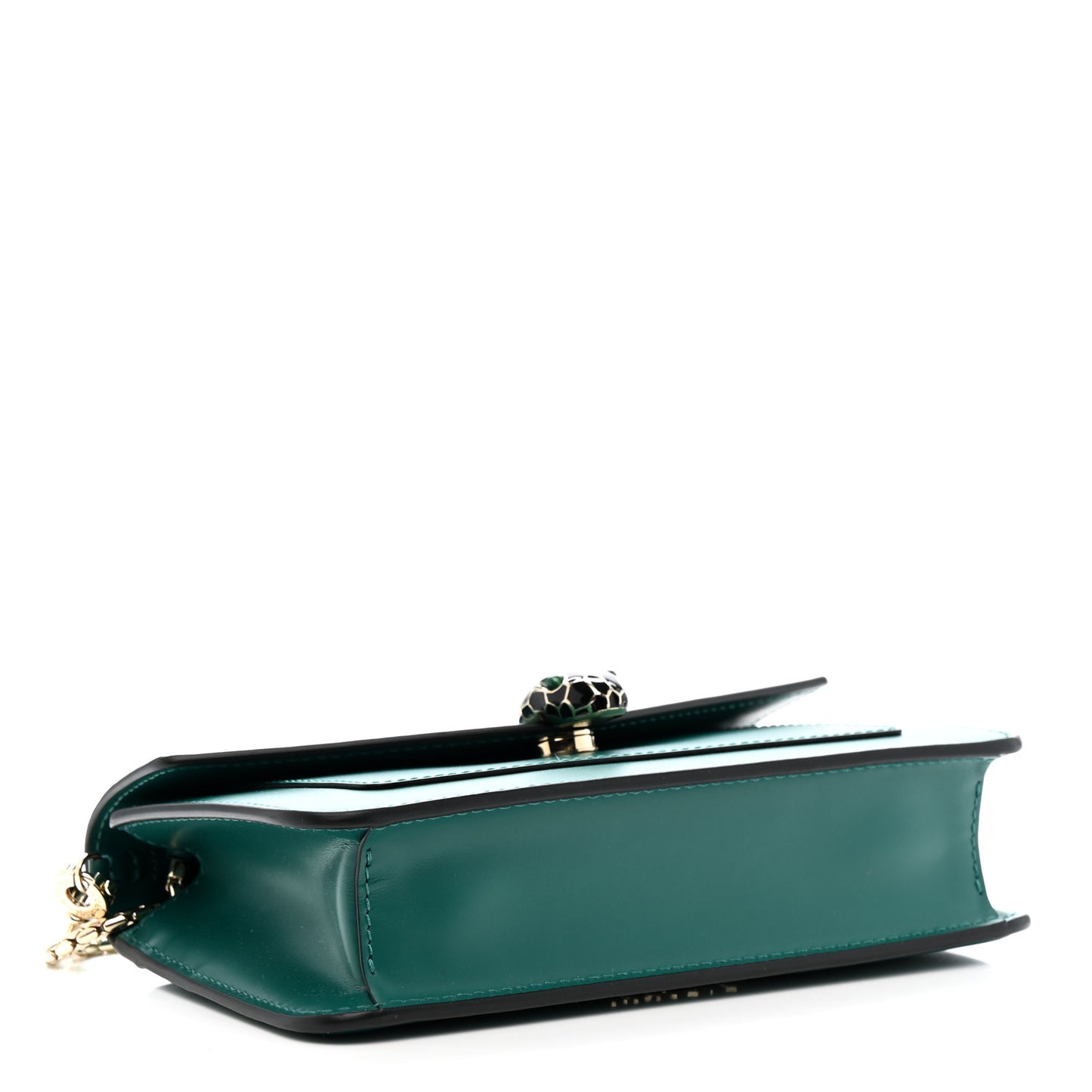 Calfskin Serpenti Forever Chain Wallet Emerald Green