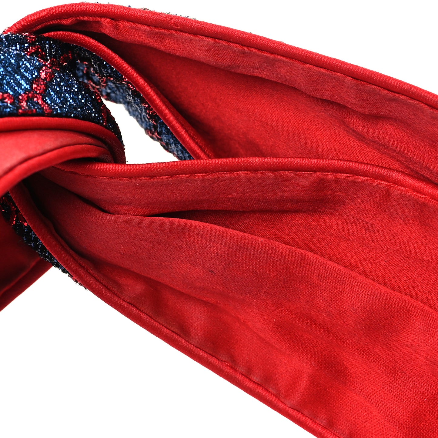 Cotton Embroidered GG Blend Headband M Blue Red