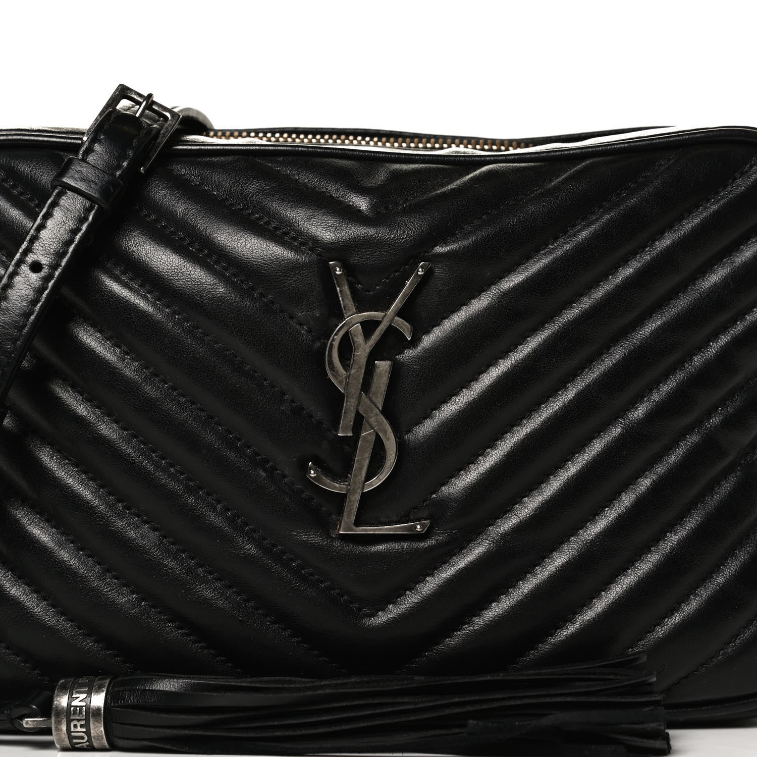 Saint Laurent Calfskin Matelasse Monogram Lou Camera Bag Black 8 of 17