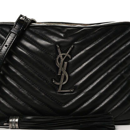 Saint Laurent Calfskin Matelasse Monogram Lou Camera Bag Black 8 of 17