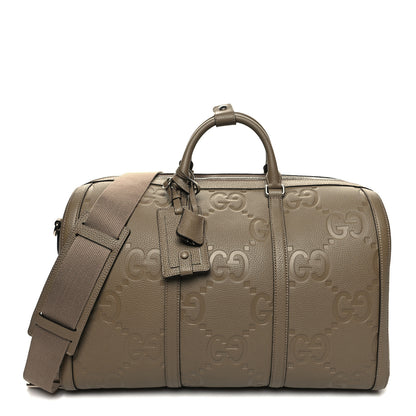 Gucci Piuma Calfskin Jumbo GG Embossed Large Duffle Bag Good Taupe 1 of 12