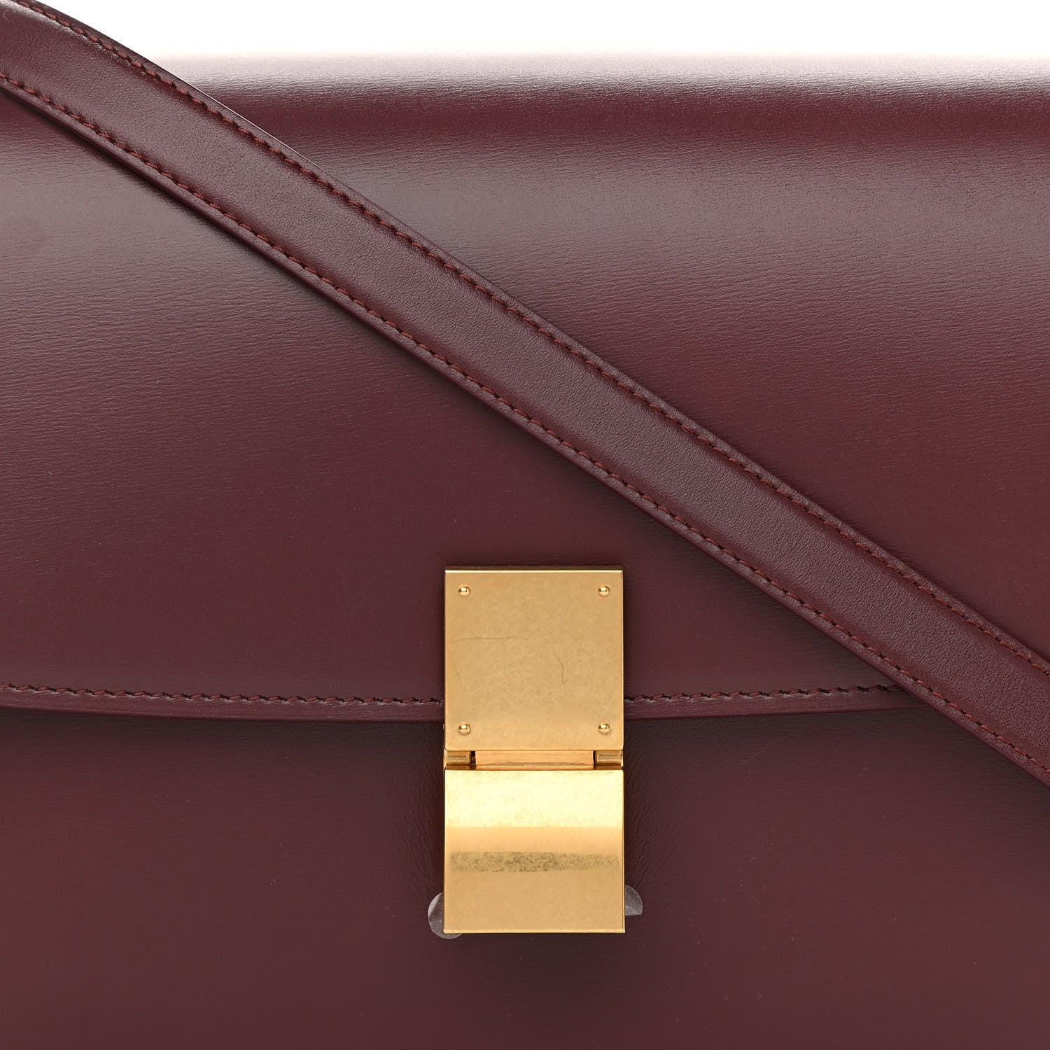 Celine Box Calfskin Medium Classic Box Flap Bag Burgundy 12 of 12