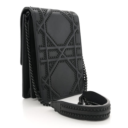Christian Dior Ultra Matte Calfskin Studded Vertical Diorama Black 3 of 11