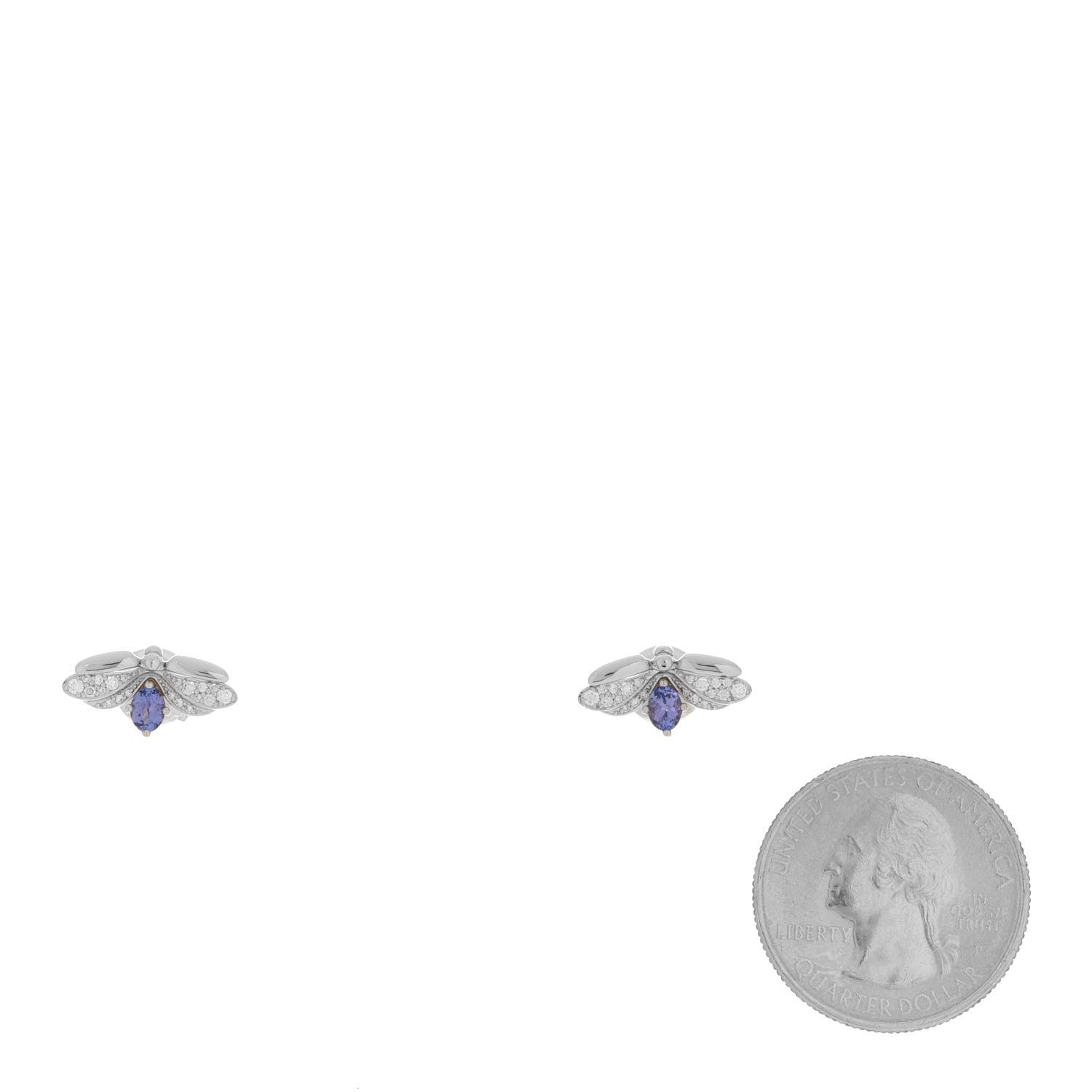 Tiffany Platinum Diamond Tanzanite Paper Flowers Firefly Earrings 2 of 6