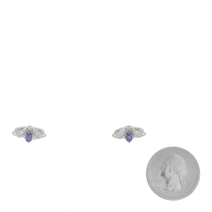 Tiffany Platinum Diamond Tanzanite Paper Flowers Firefly Earrings 2 of 6