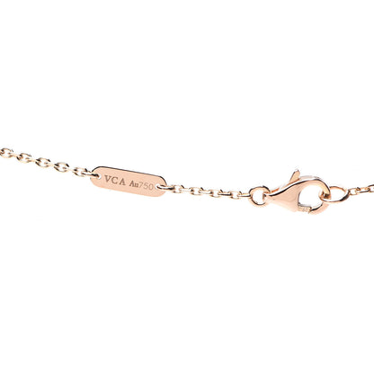 Van Cleef & Arpels 18K Rose Gold Diamond Carnelian Vintage Alhambra Pendant Necklace 4 of 6