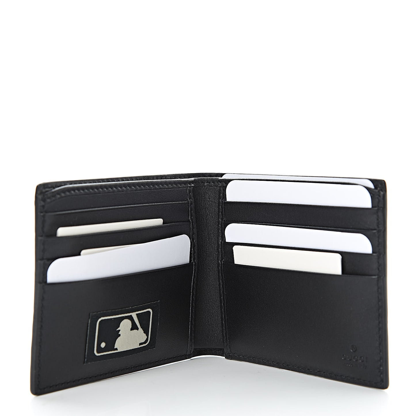 X MLB Guccissima LA Dodgers Embroidered Bi-Fold Wallet Black Green