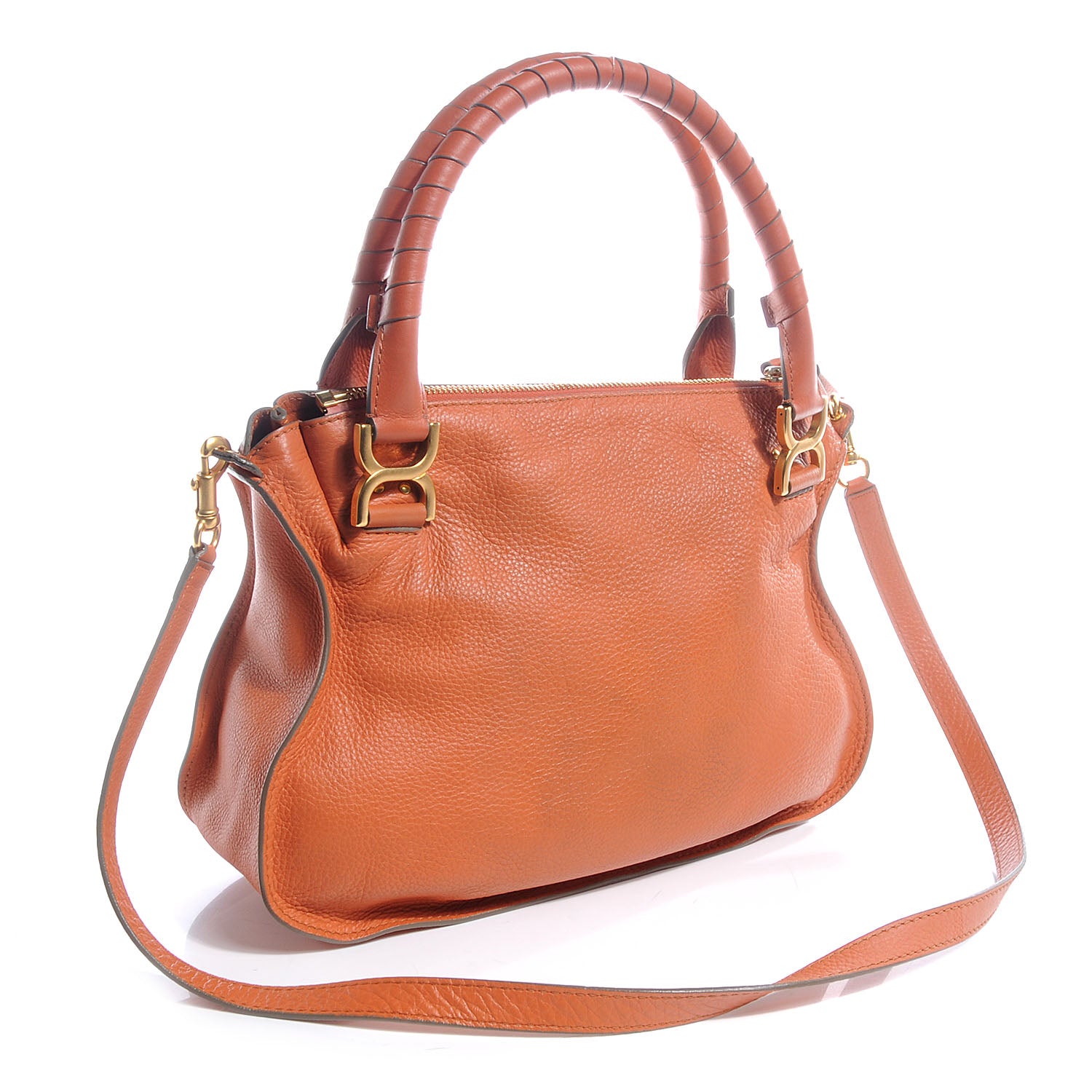 Chloe Calfskin Medium Marcie Satchel Suntan 3 of 7