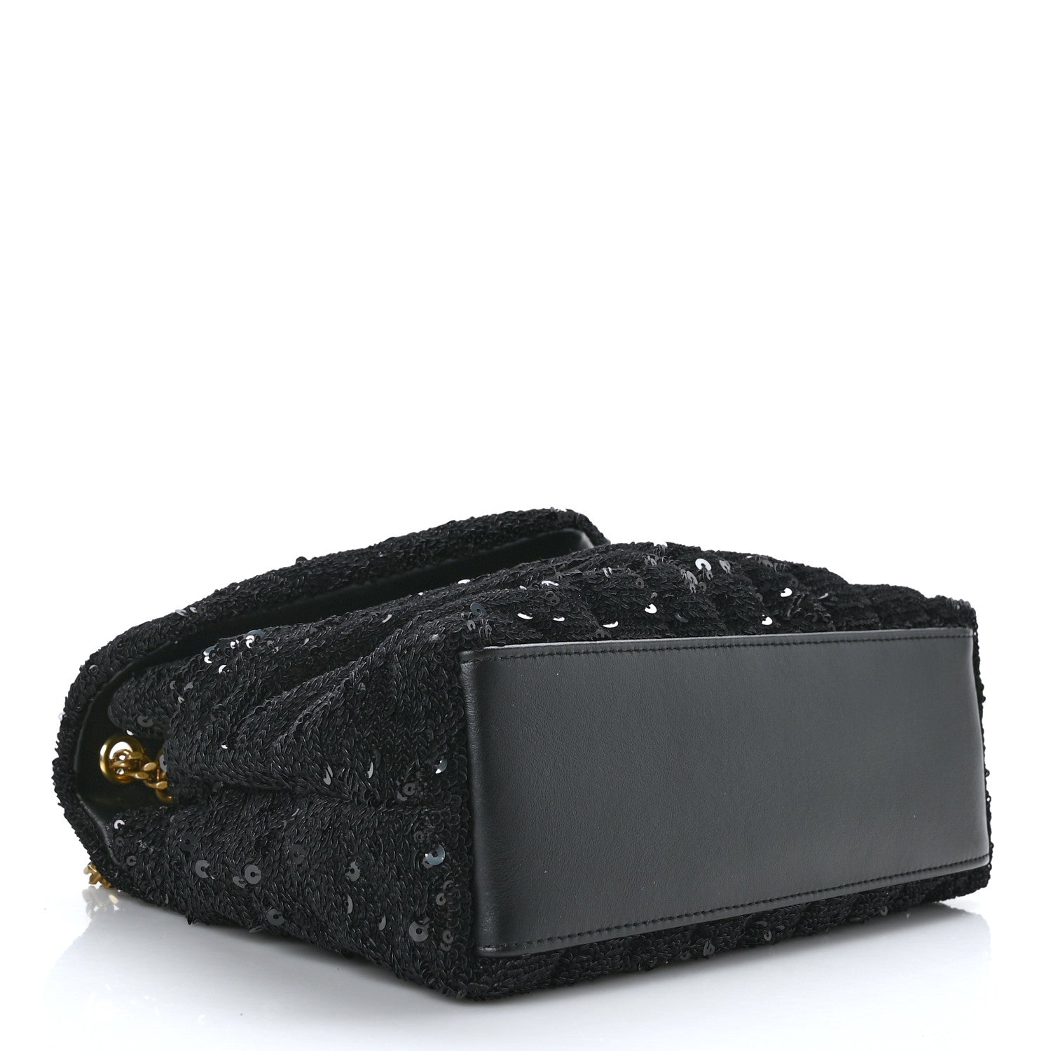 Saint Laurent Sequin Y Quilted Monogram Small Loulou Chain Satchel Black 4 of 10