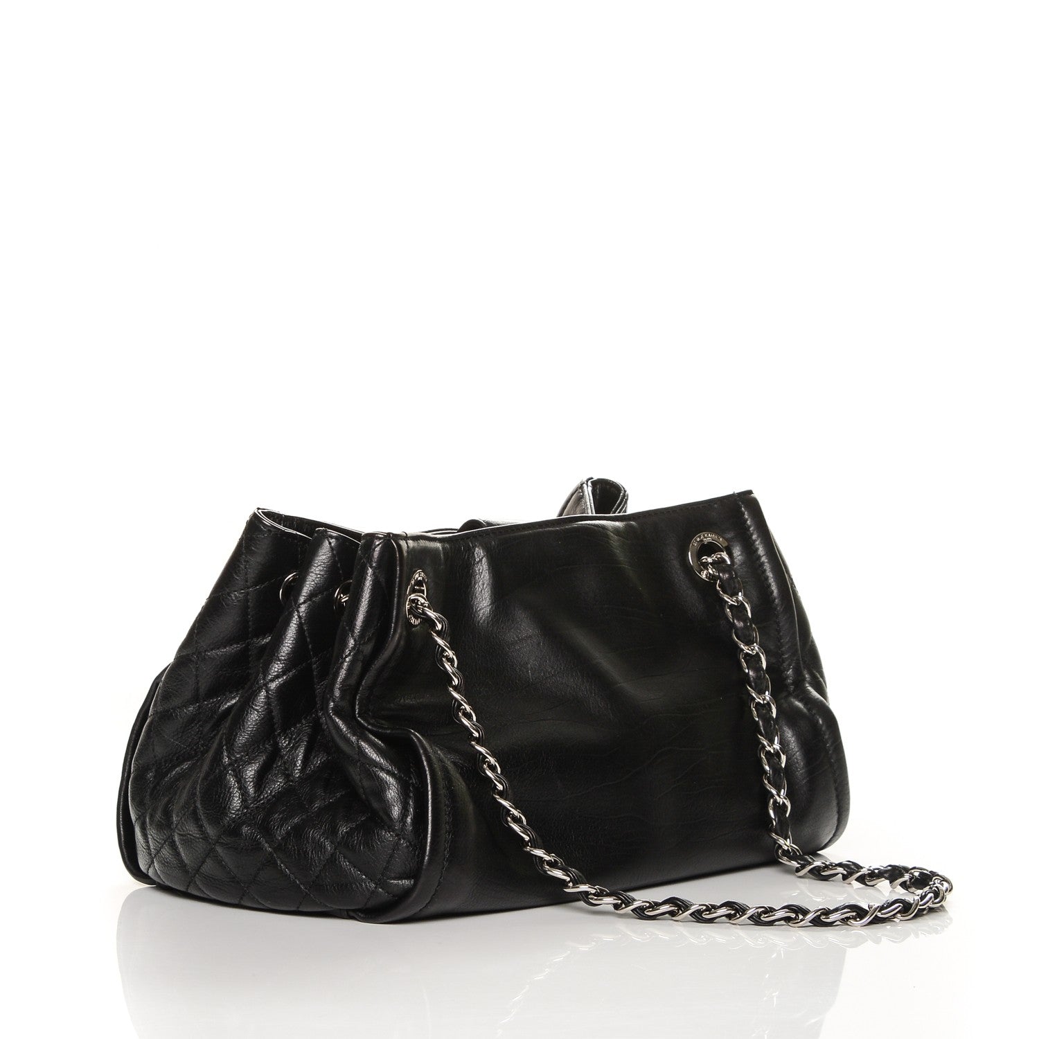 Chanel Calfskin CC Open Accordion Shoulder Bag Black 3 of 7