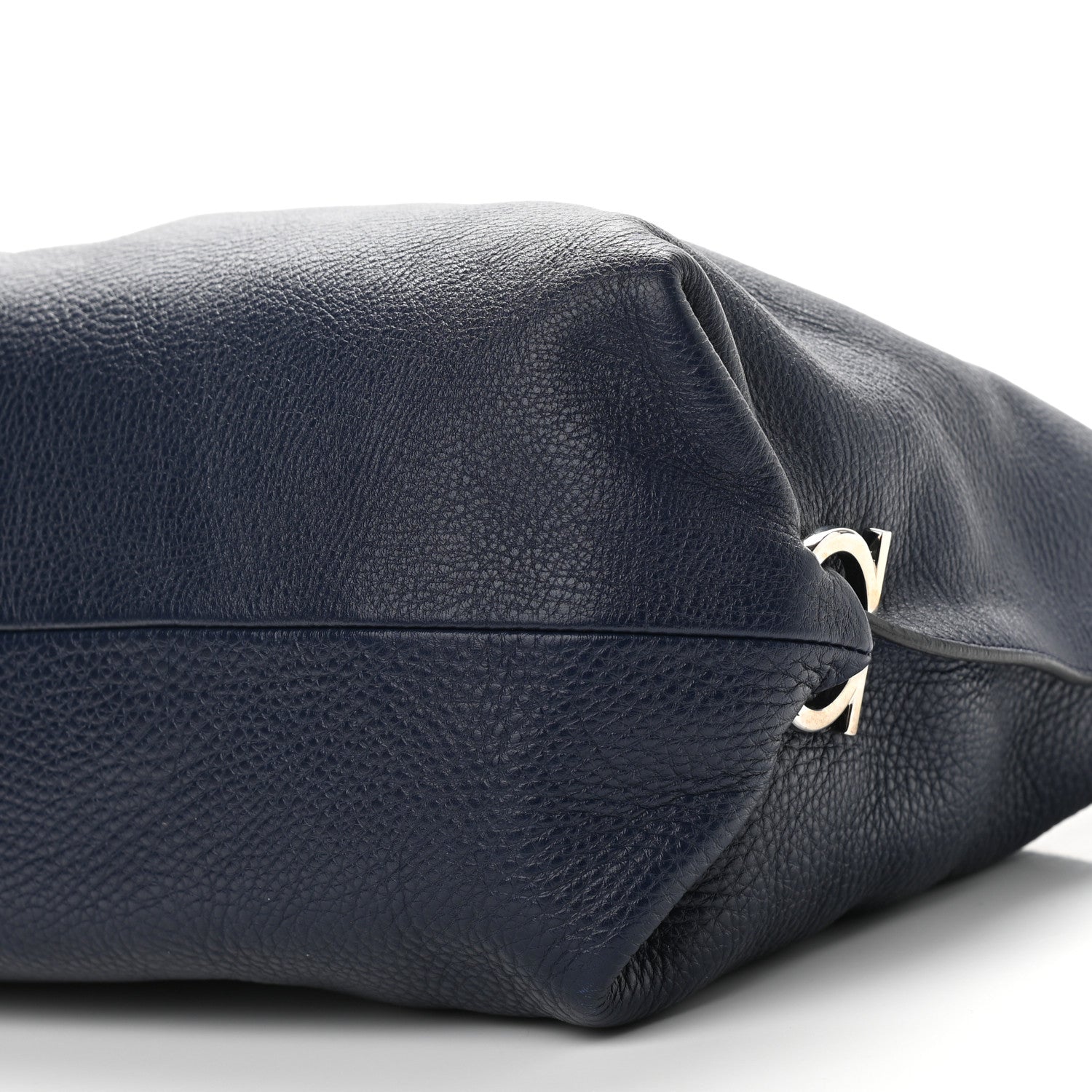 Salvatore Ferragamo Calfskin Fanisa Gancini Hobo Oxford Blue 10 of 10