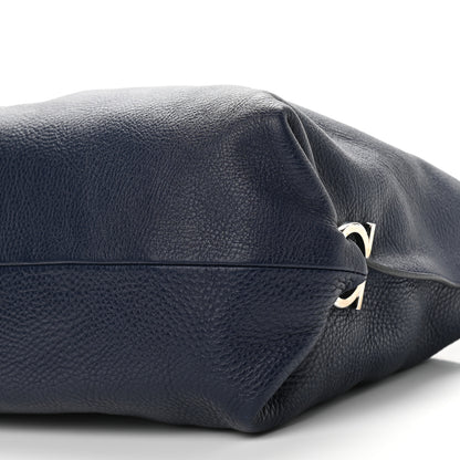 Salvatore Ferragamo Calfskin Fanisa Gancini Hobo Oxford Blue 10 of 10