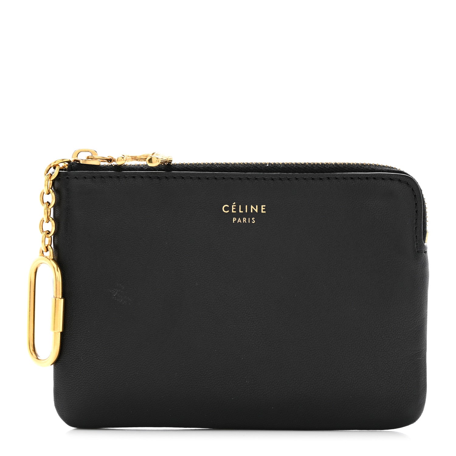 Celine Lambskin Coin and Card Pouch Black 1 of 8
