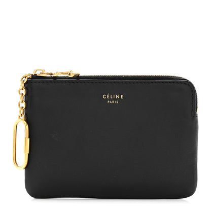 Celine Lambskin Coin and Card Pouch Black 1 of 8