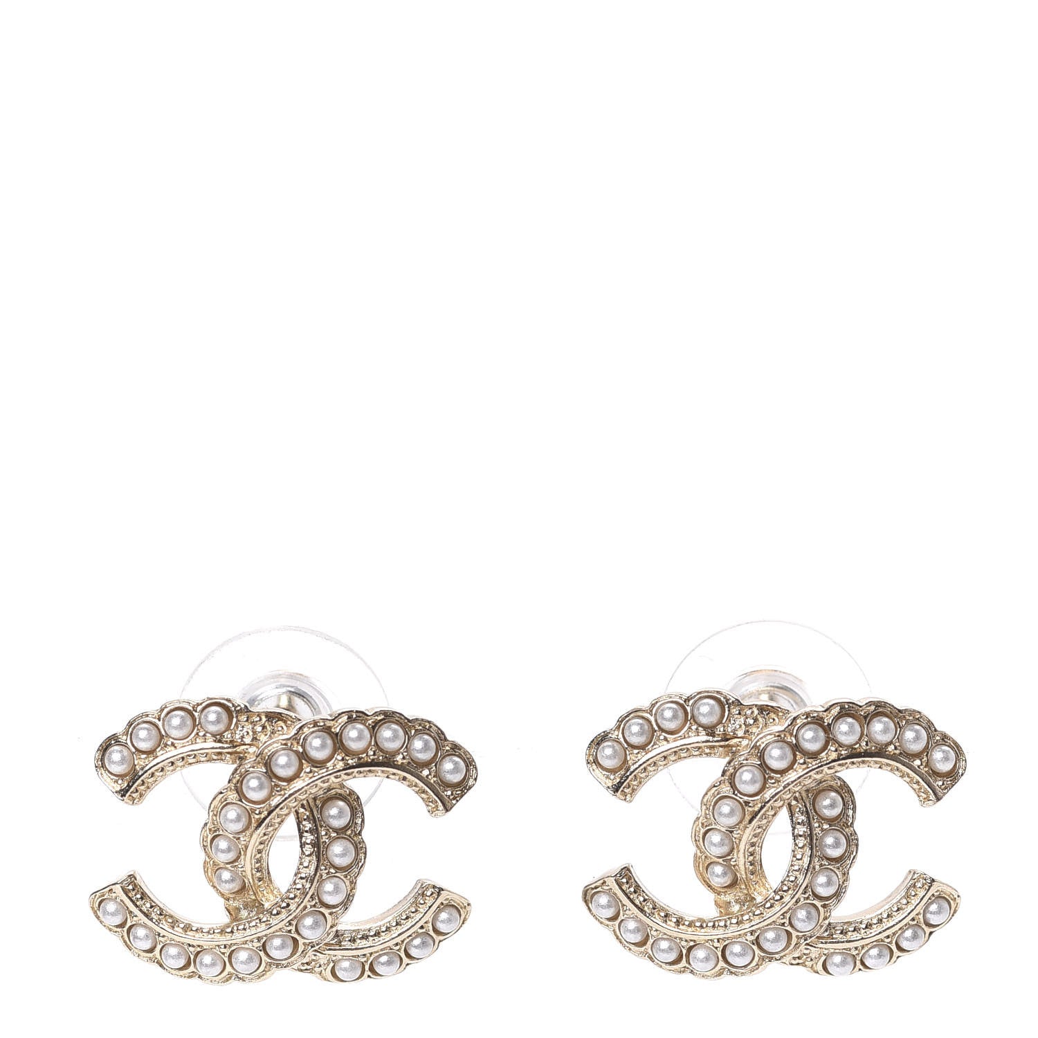 Chanel Pearl Queen of France CC Earrings Gold 1 of 5