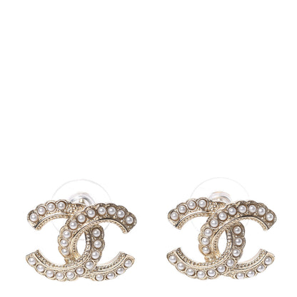 Chanel Pearl Queen of France CC Earrings Gold 1 of 5