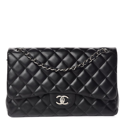 Chanel Lambskin Quilted Jumbo Double Flap Black 1 of 11