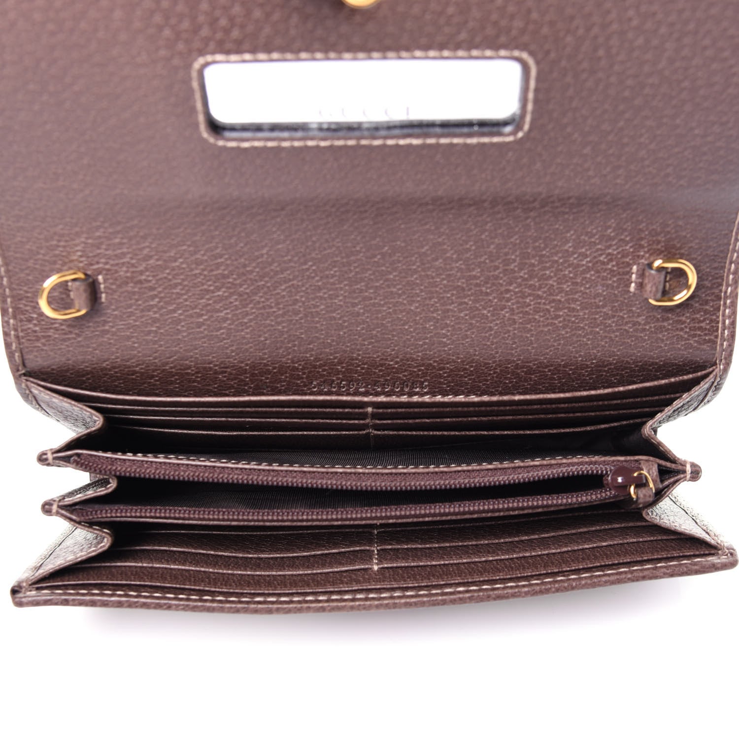 Gucci GG Supreme Monogram Web Ophidia Wallet On Chain Brown 5 of 13