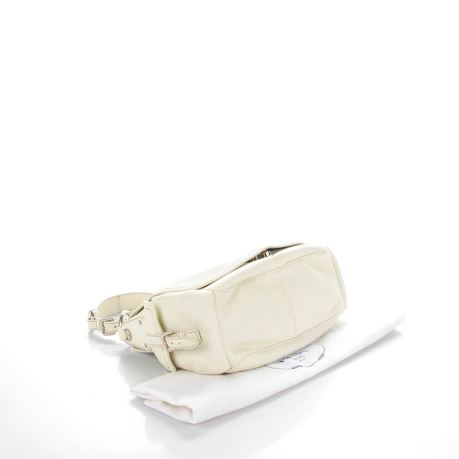 Prada Vitello Daino Hobo Talco 5 of 10