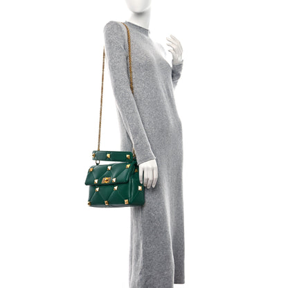 Valentino Garavani Nappa Large Roman Stud Shoulder Bag Jungle 2 of 9