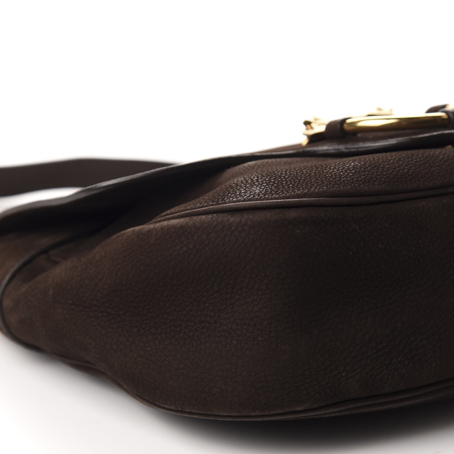 Gucci Nubuck Ribot Horse Heads Flap Bag Brown 6 of 10