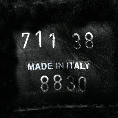 Prada Shearling Triangle Logo 20mm Slippers 38 Black 6 of 9