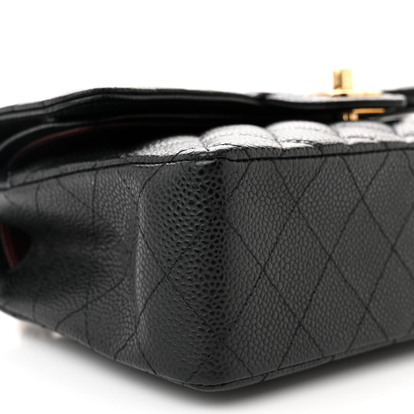 Caviar Quilted Small Double Flap Black