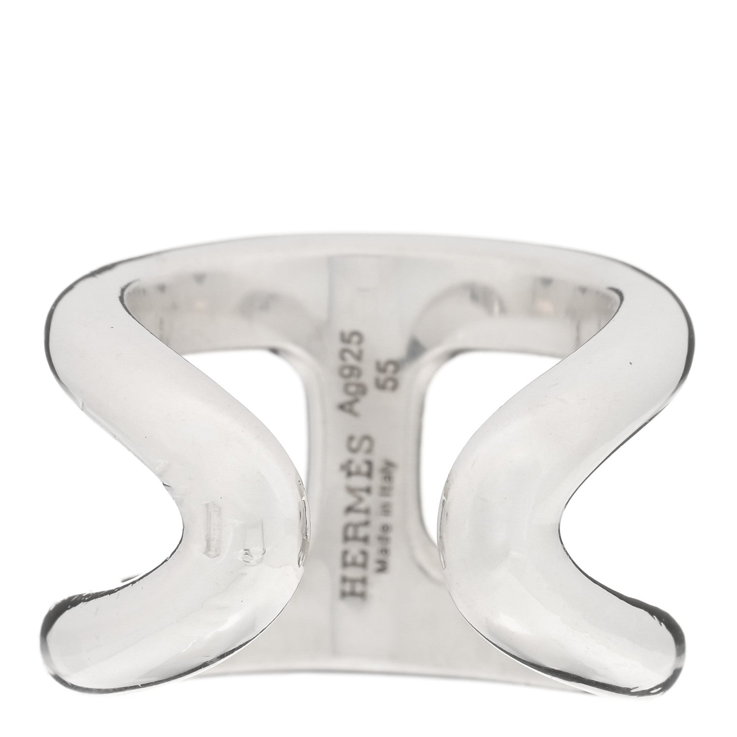 Hermes Sterling Silver PM Osmose Ring 55 7.25 4 of 5