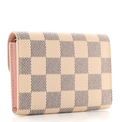 Louis Vuitton Damier Azur Rosalie Coin Purse Rose Ballerine 2 of 7