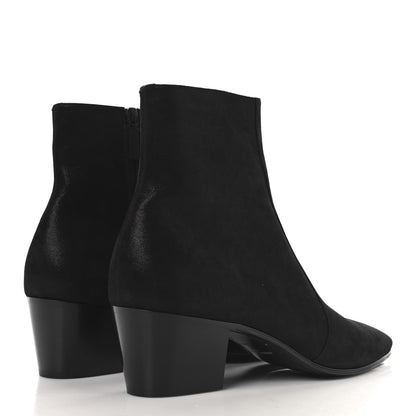 Saint Laurent Vassili Metallic Suede 60 Zip Ankle Zip Mens Boots 43 Black 5 of 10
