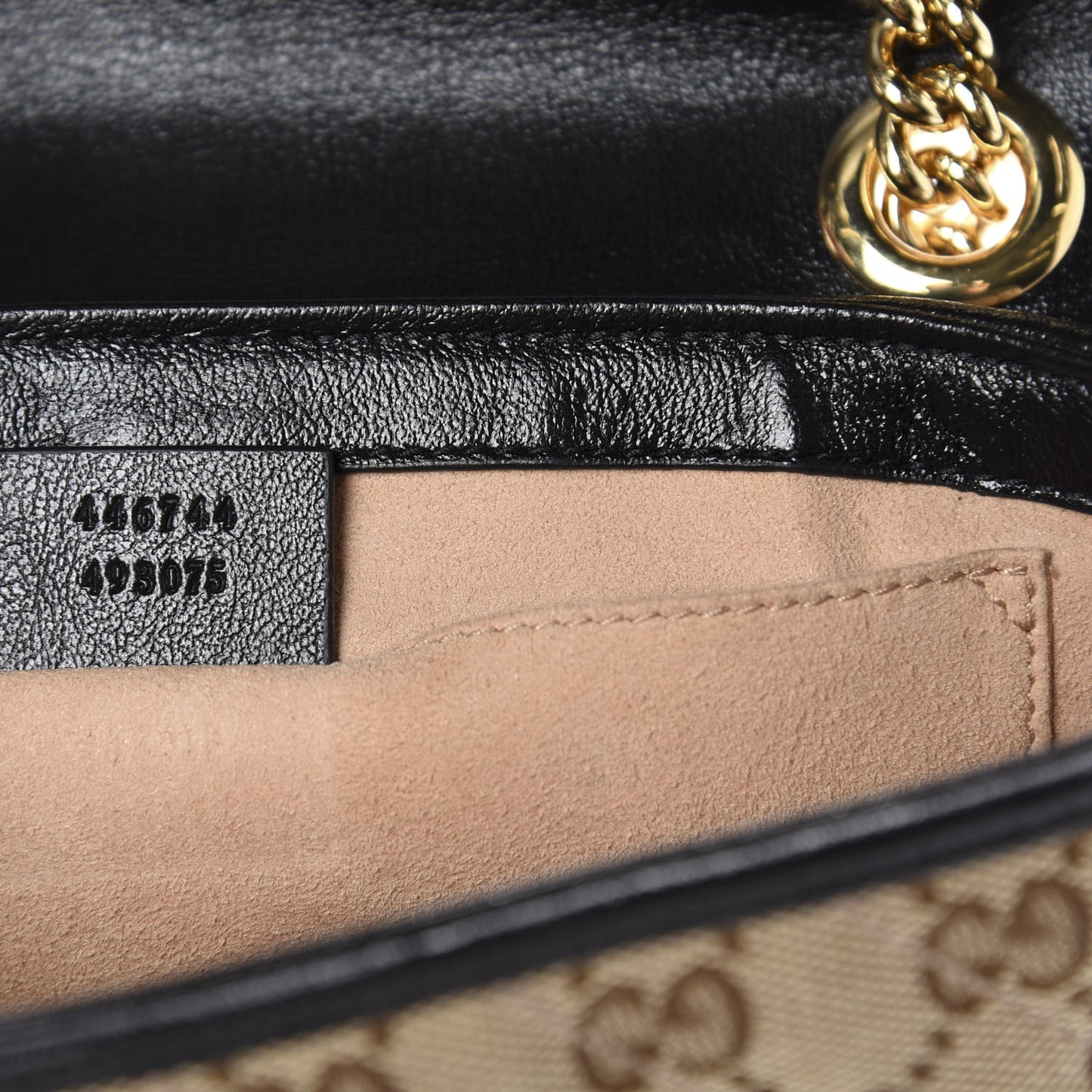 Monogram Matelasse Diagonal Mini GG Marmont Shoulder Bag Beige Black