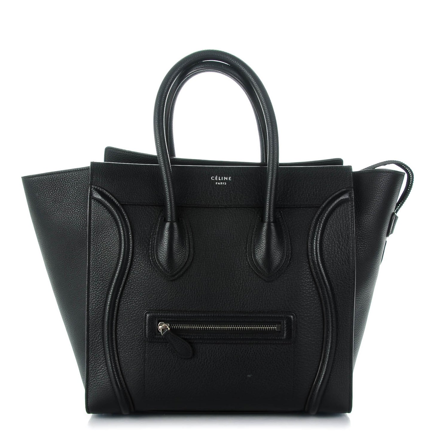 Drummed Calfskin Mini Luggage Black