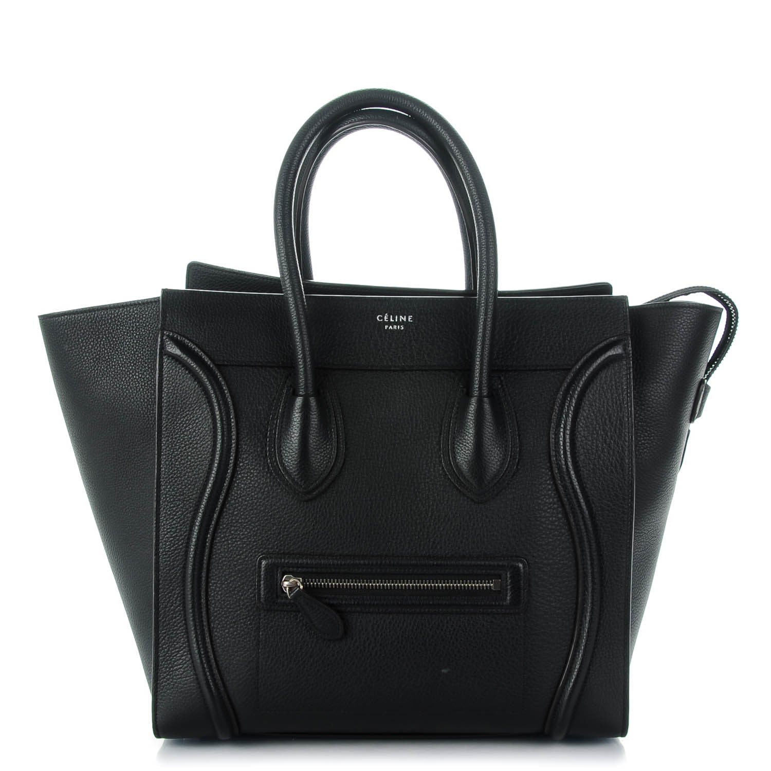 Celine Drummed Calfskin Mini Luggage Black 1 of 8