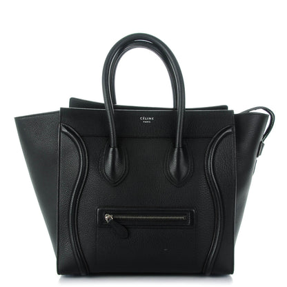 Celine Drummed Calfskin Mini Luggage Black 1 of 8