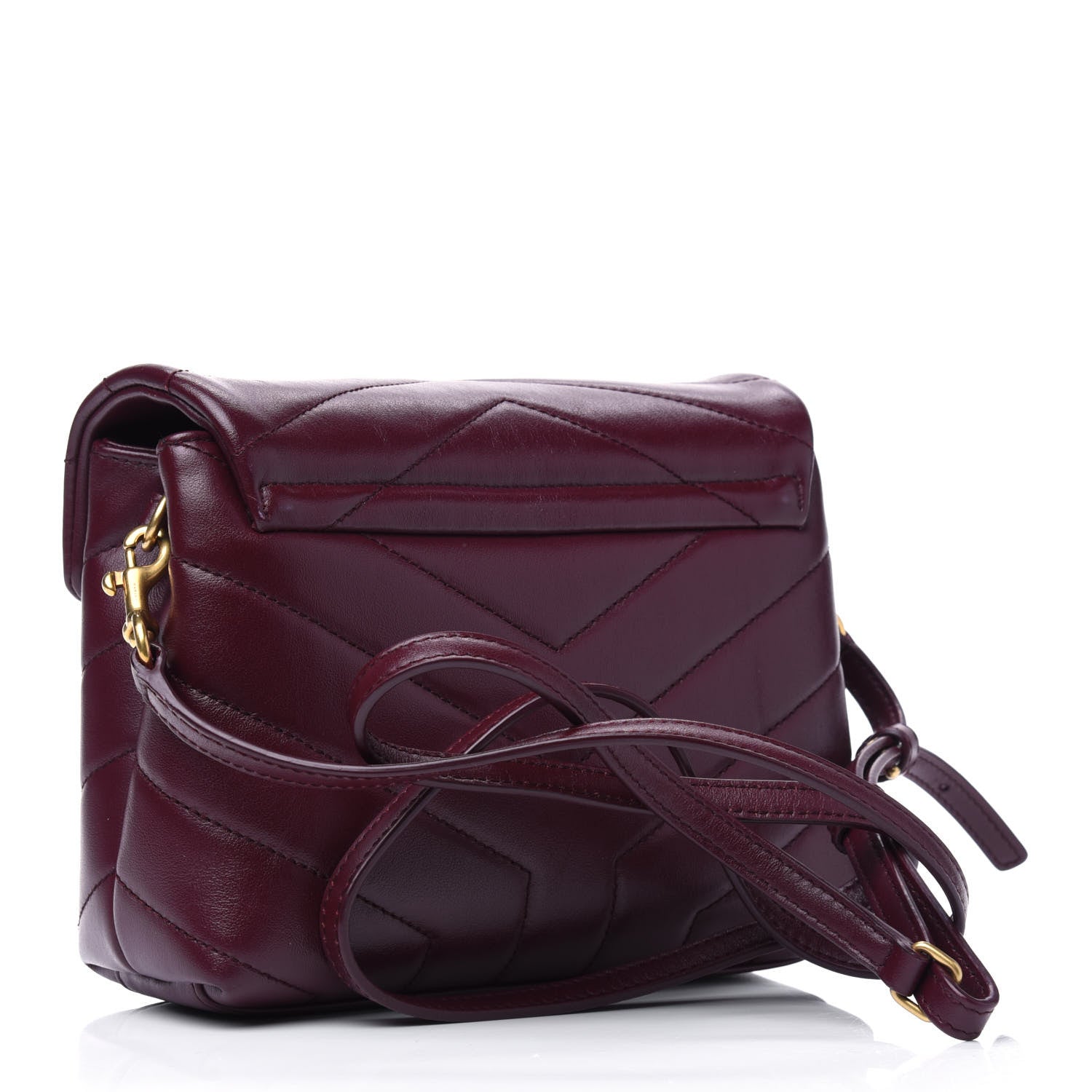 Saint Laurent Calfskin Y Quilted Monogram Toy Loulou Monogram Crossbody Bag Rouge Legion 2 of 15