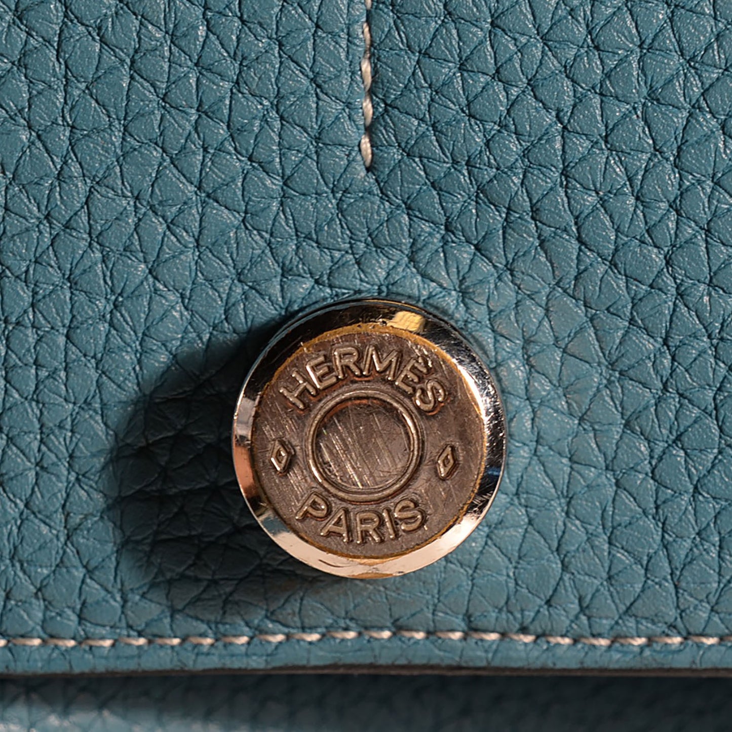 Taurillon Clemence Dogon Duo Wallet Blue Jean