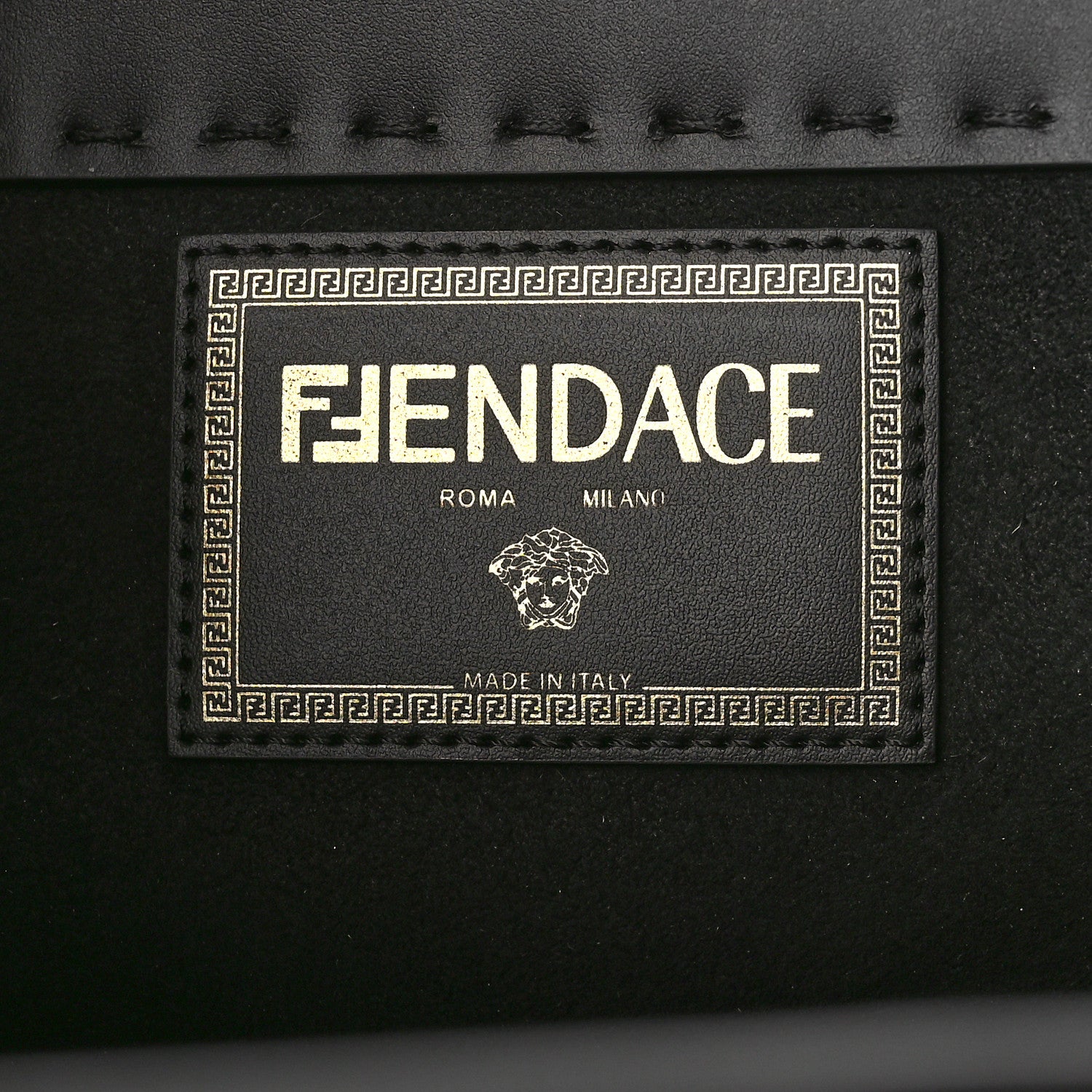 Fendi X VERSACE Calfskin Plexiglass Fendace Medium Fendi Sunshine Shopper Tote Black 6 of 8