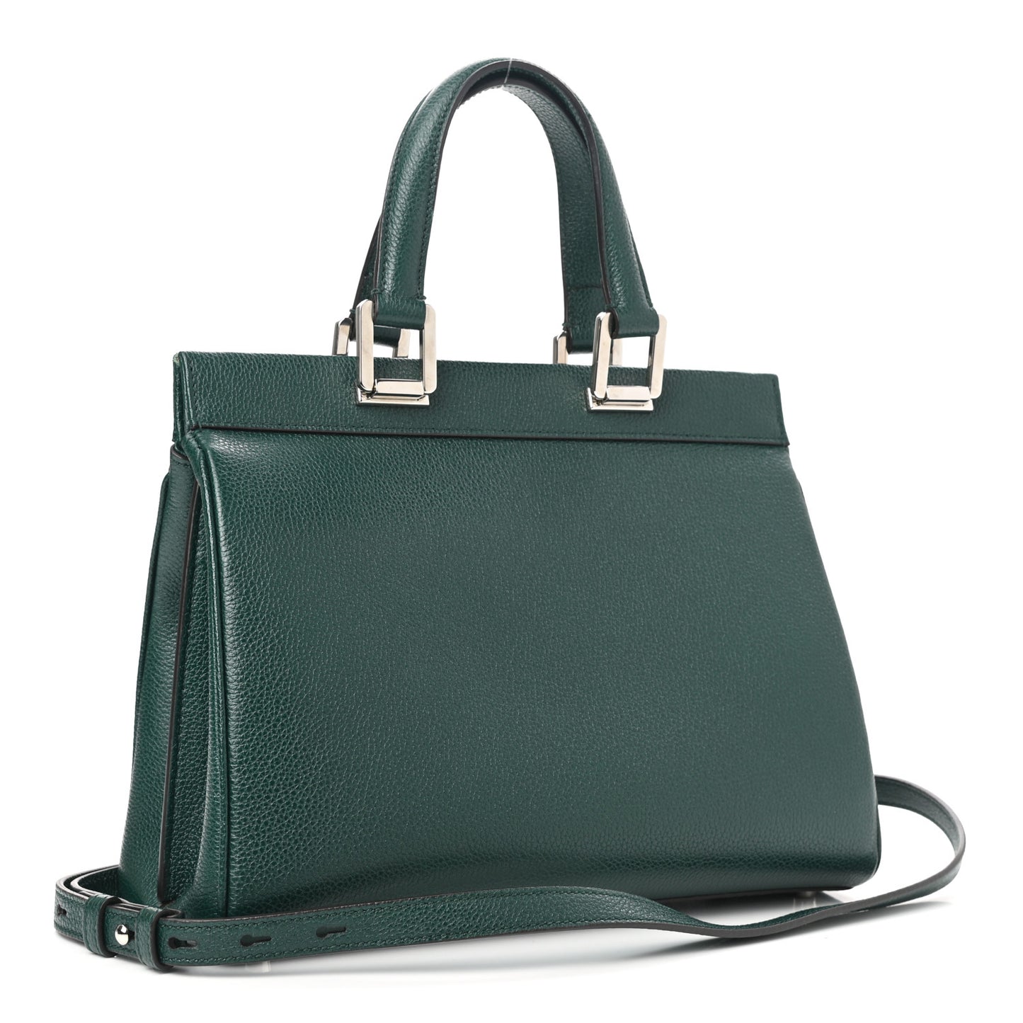 Grainy Calfskin Small Zumi Top Handle Bag Vintage Green