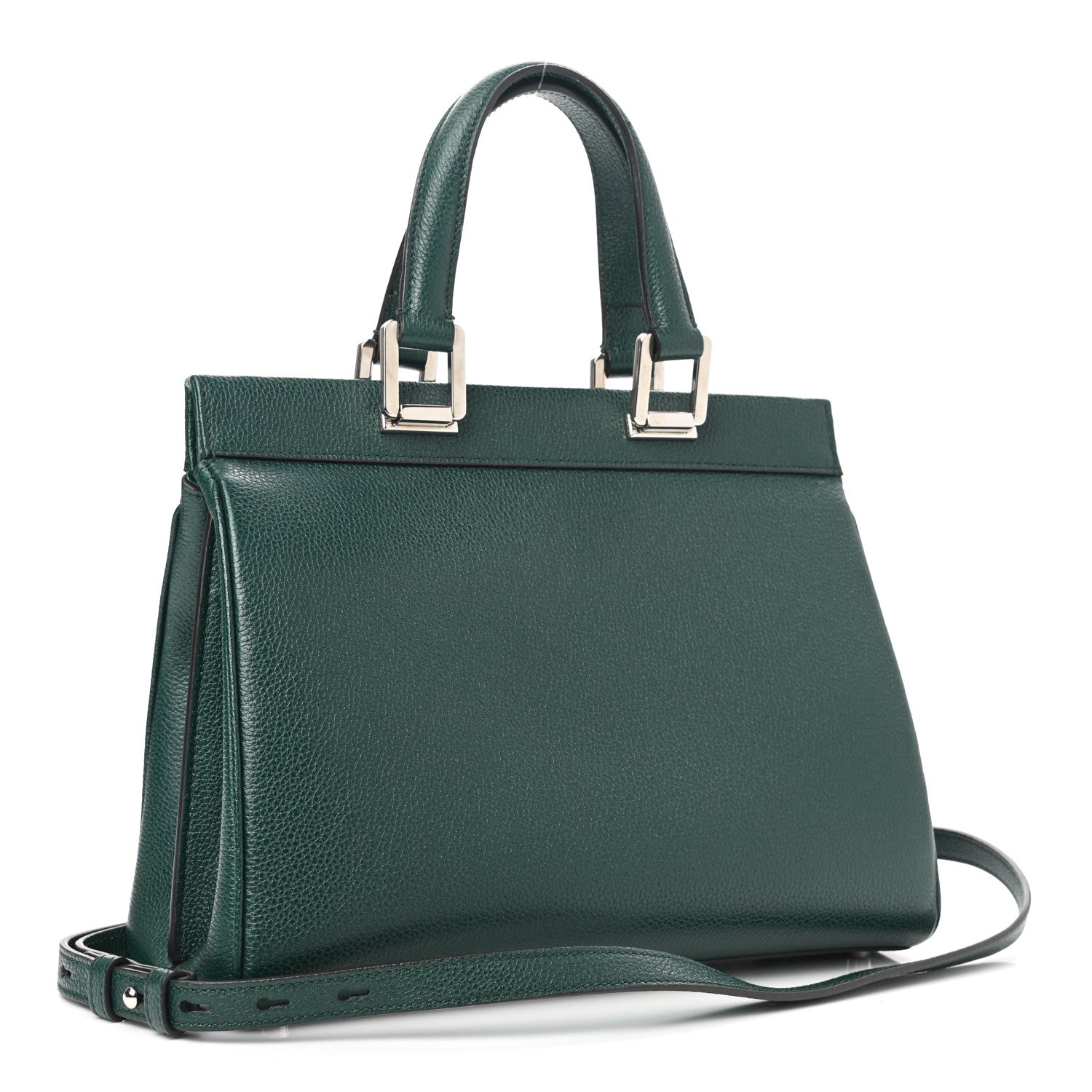 Gucci Grainy Calfskin Small Zumi Top Handle Bag Vintage Green 3 of 14