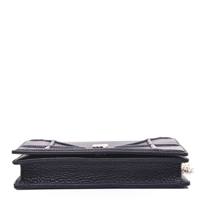 Christian Dior Grained Calfskin Diorama Wallet on Chain Pouch Black 11 of 14