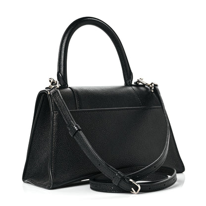 Balenciaga Grained Calfskin Small Hourglass Top Handle Bag Black 3 of 9