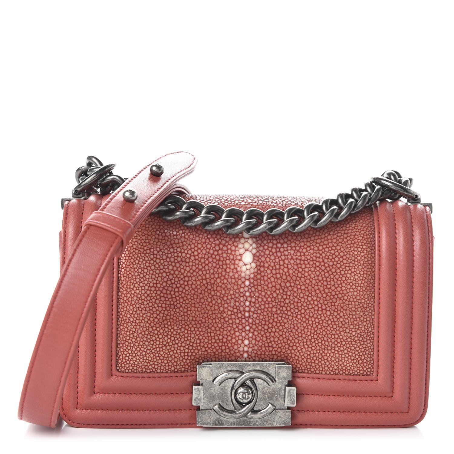 Chanel Galuchat Stingray Small Boy Flap Red 1 of 10