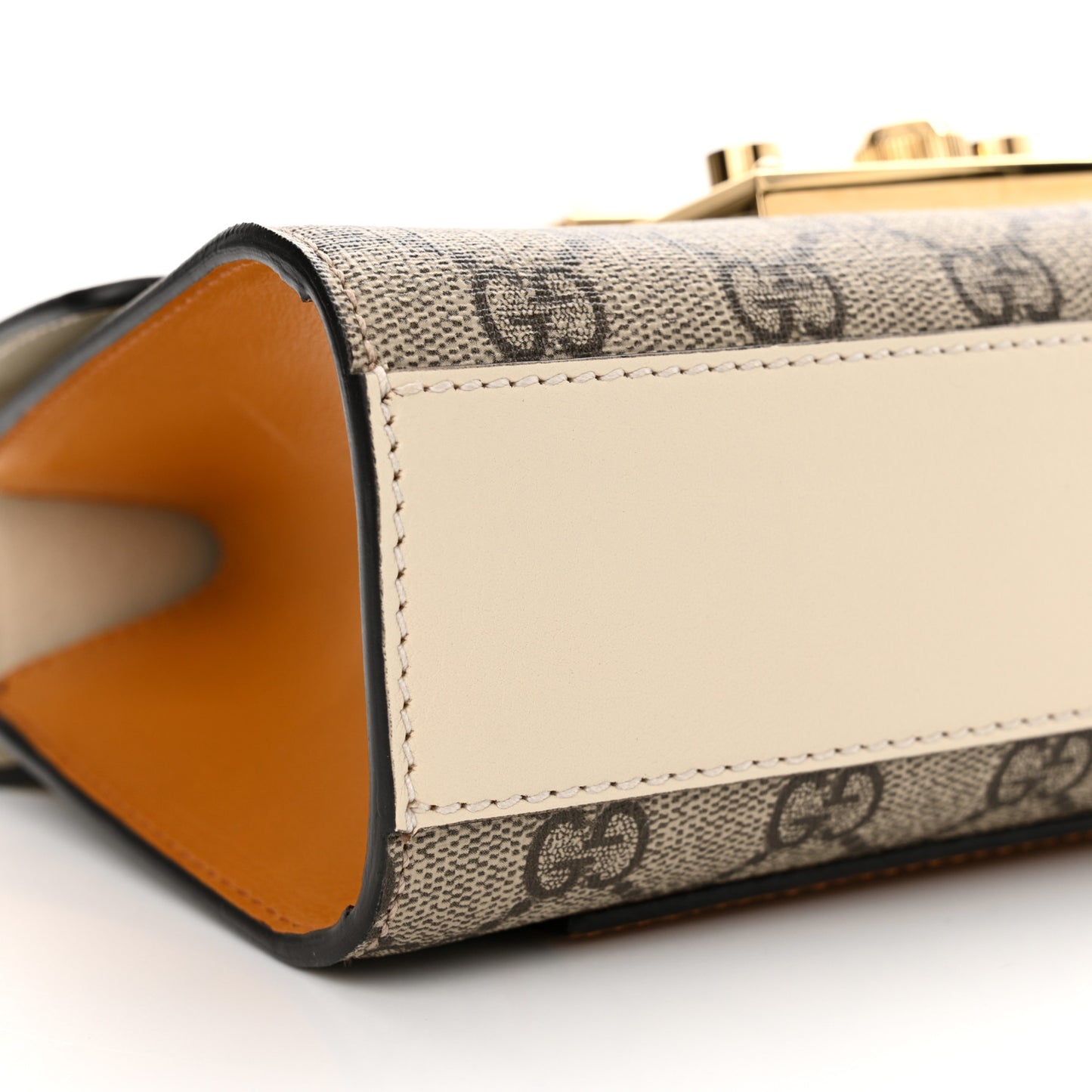 GG Supreme Monogram Calfskin Small Padlock Shoulder Bag Beige Mystic White Sun Oil