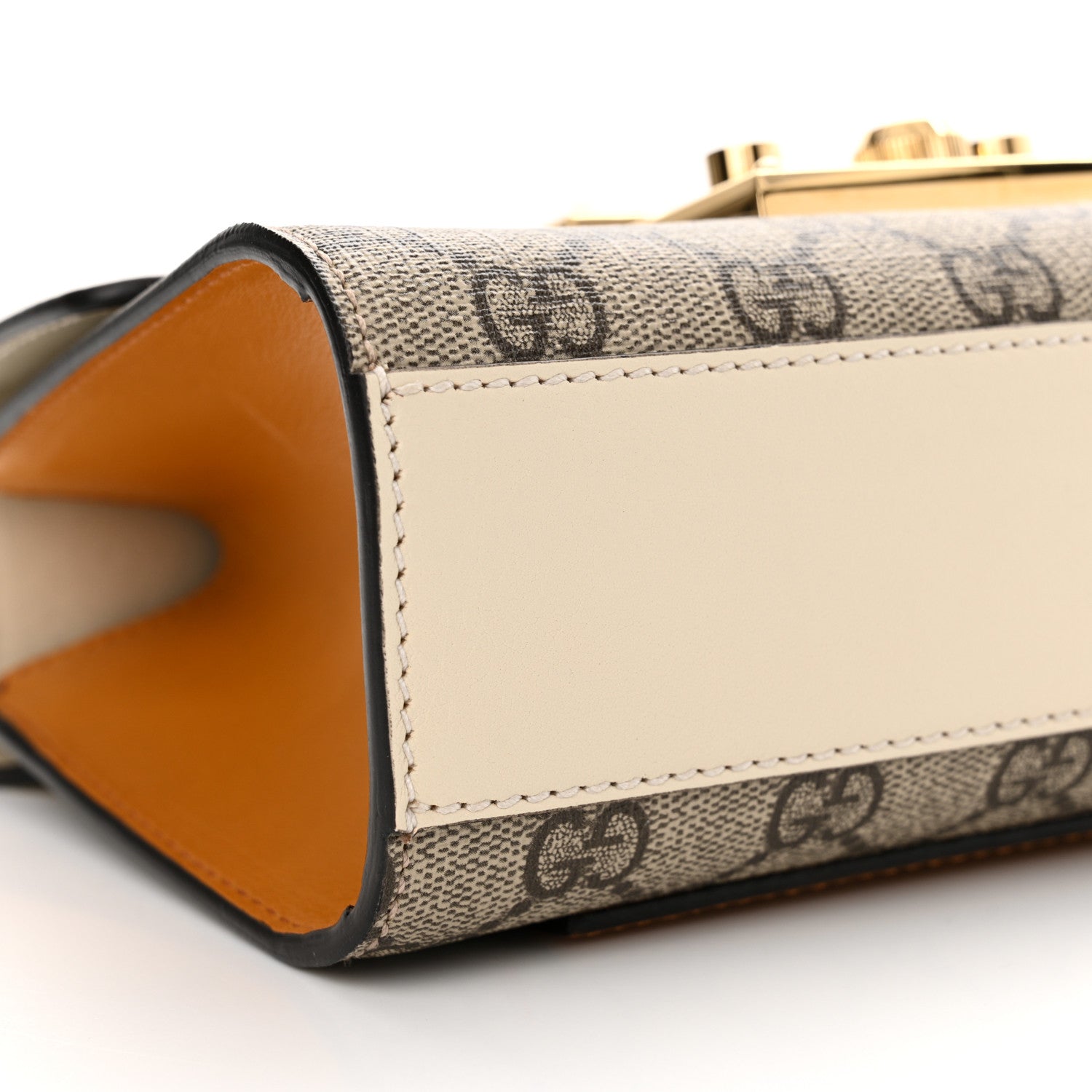 Gucci GG Supreme Monogram Calfskin Small Padlock Shoulder Bag Beige Mystic White Sun Oil 9 of 12