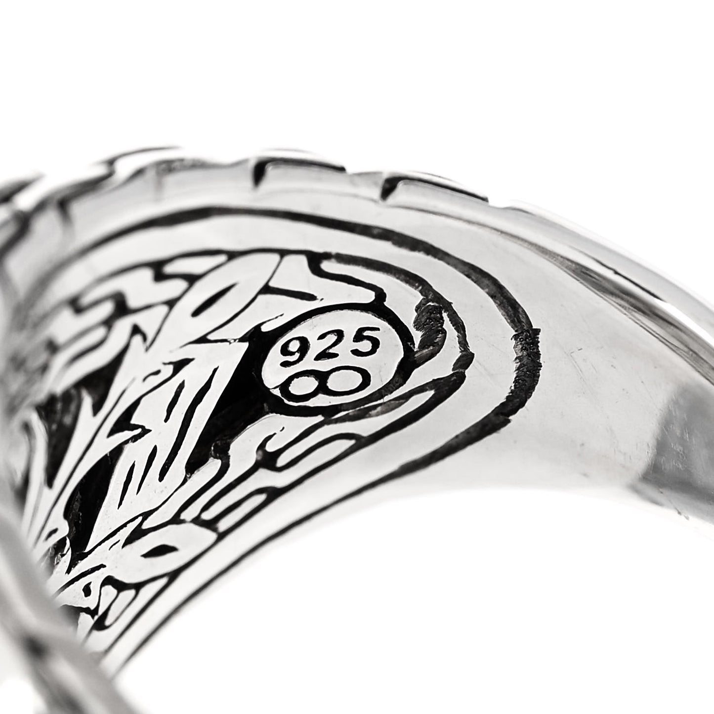 Sterling Silver White Quartz White Sapphire Batu Bedeg Ring 52 6