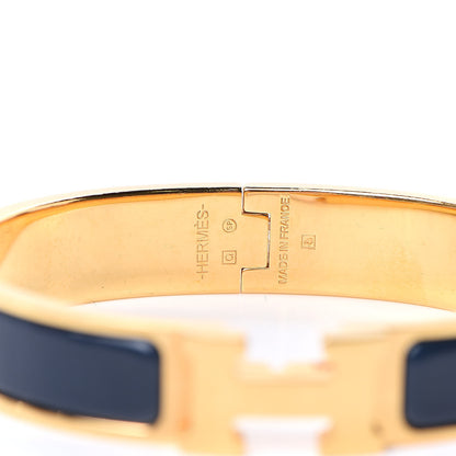 Hermes Narrow Enamel Clic Clac H Bracelet PM Indigo 5 of 6
