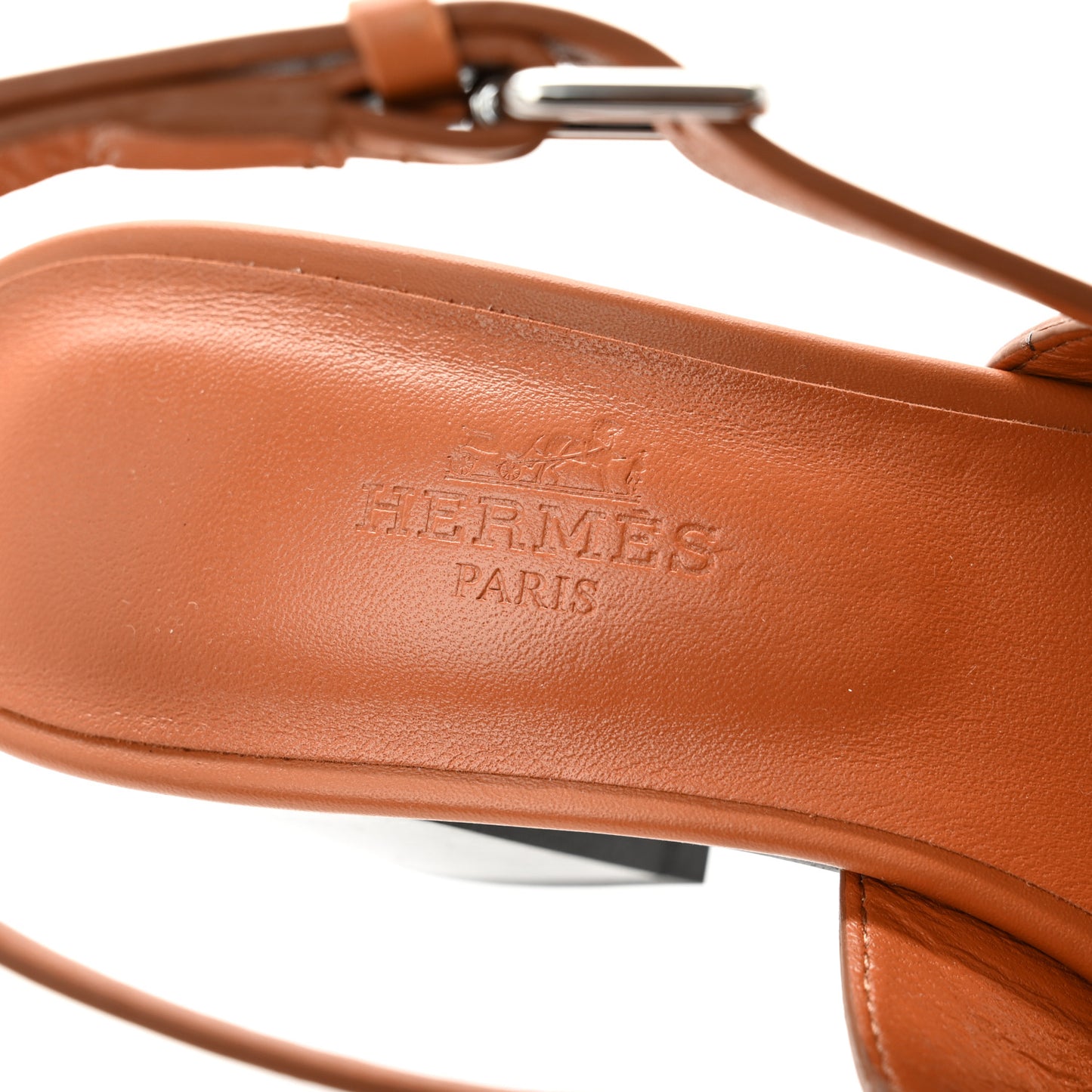 Calfskin Elbe 60 Sandals 35.5 Marron Glaise