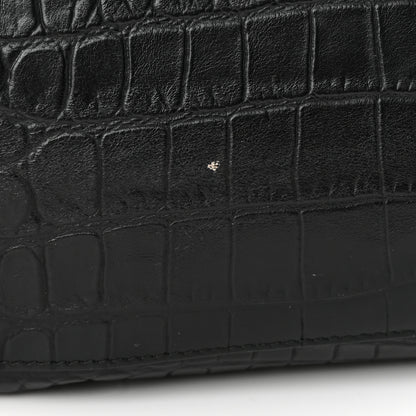 Balenciaga Calfskin Crocodile Embossed Classic Hardware City Black 11 of 17